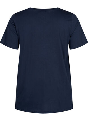 Kurzärmeliges T-Shirt mit A-Linie, Navy Blazer, Packshot image number 1
