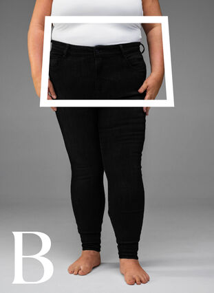 Super Slim-Fit-Jeans mit hoher Taille, Black, Model image number 1