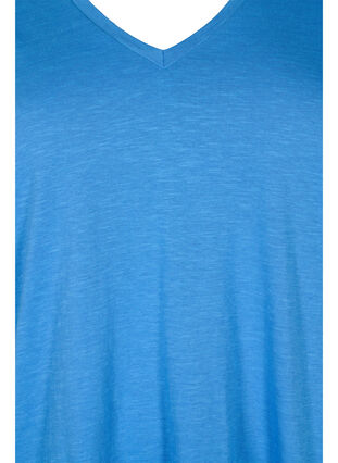 Kurzärmliges Basic-T-Shirt mit V-Ausschnitt, Provence , Packshot image number 2