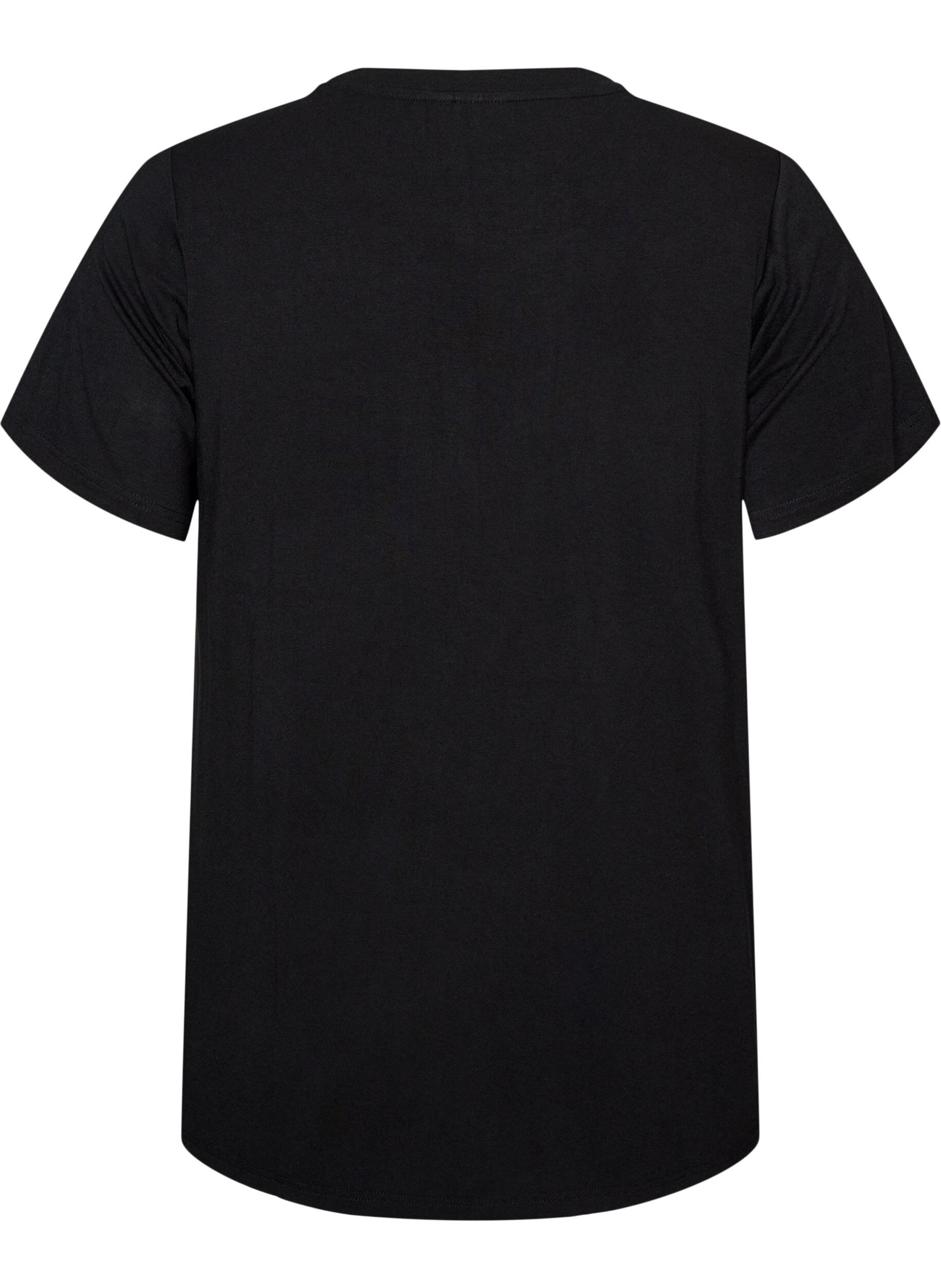 ZizziT-Shirt aus Viskose mit Strasssteinen, Schwarz, Packshot image number 1