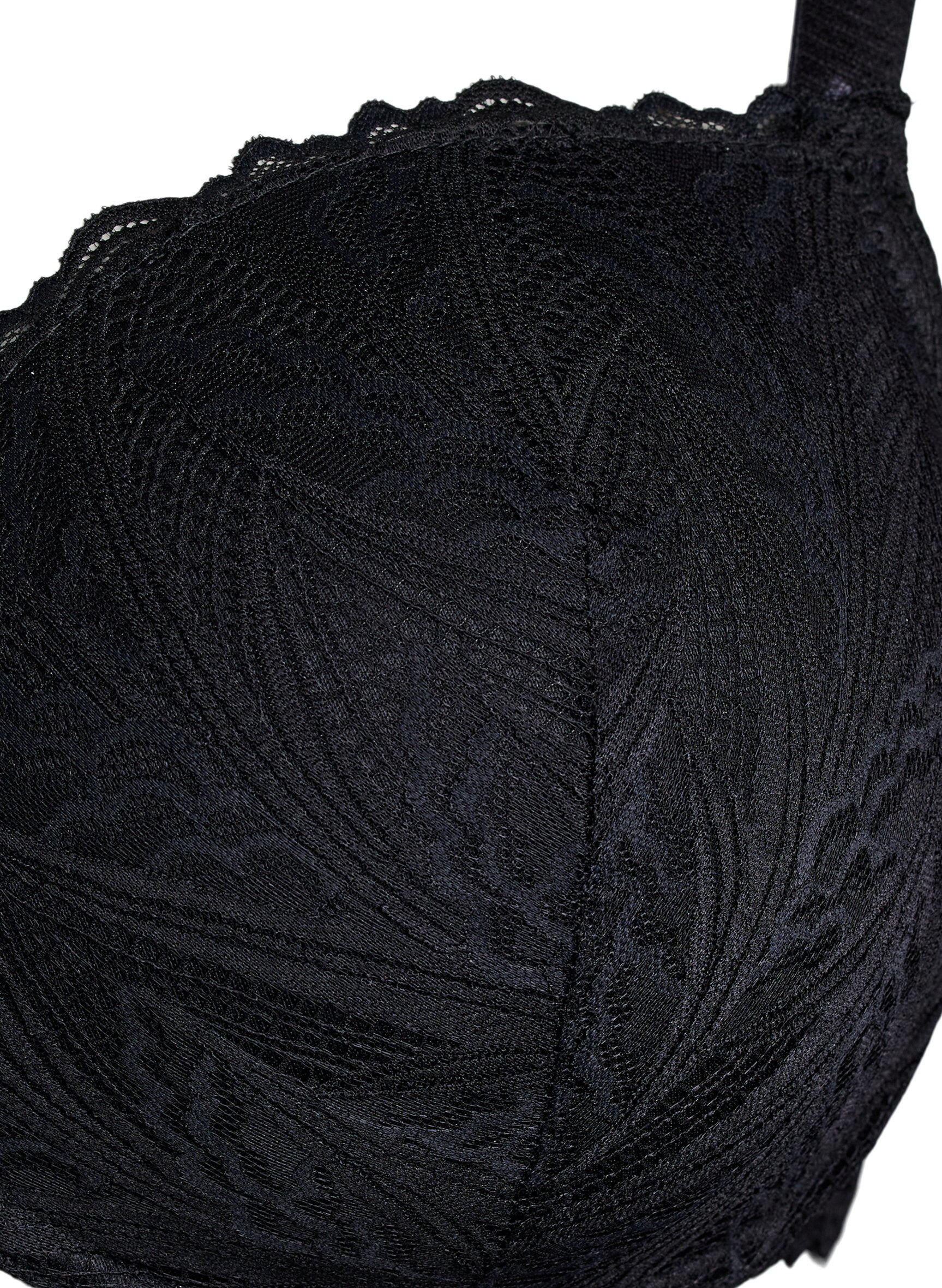 Zizzi Geformter Spitzen-BH mit B&uuml;gel, Schwarz, Packshot image number 2