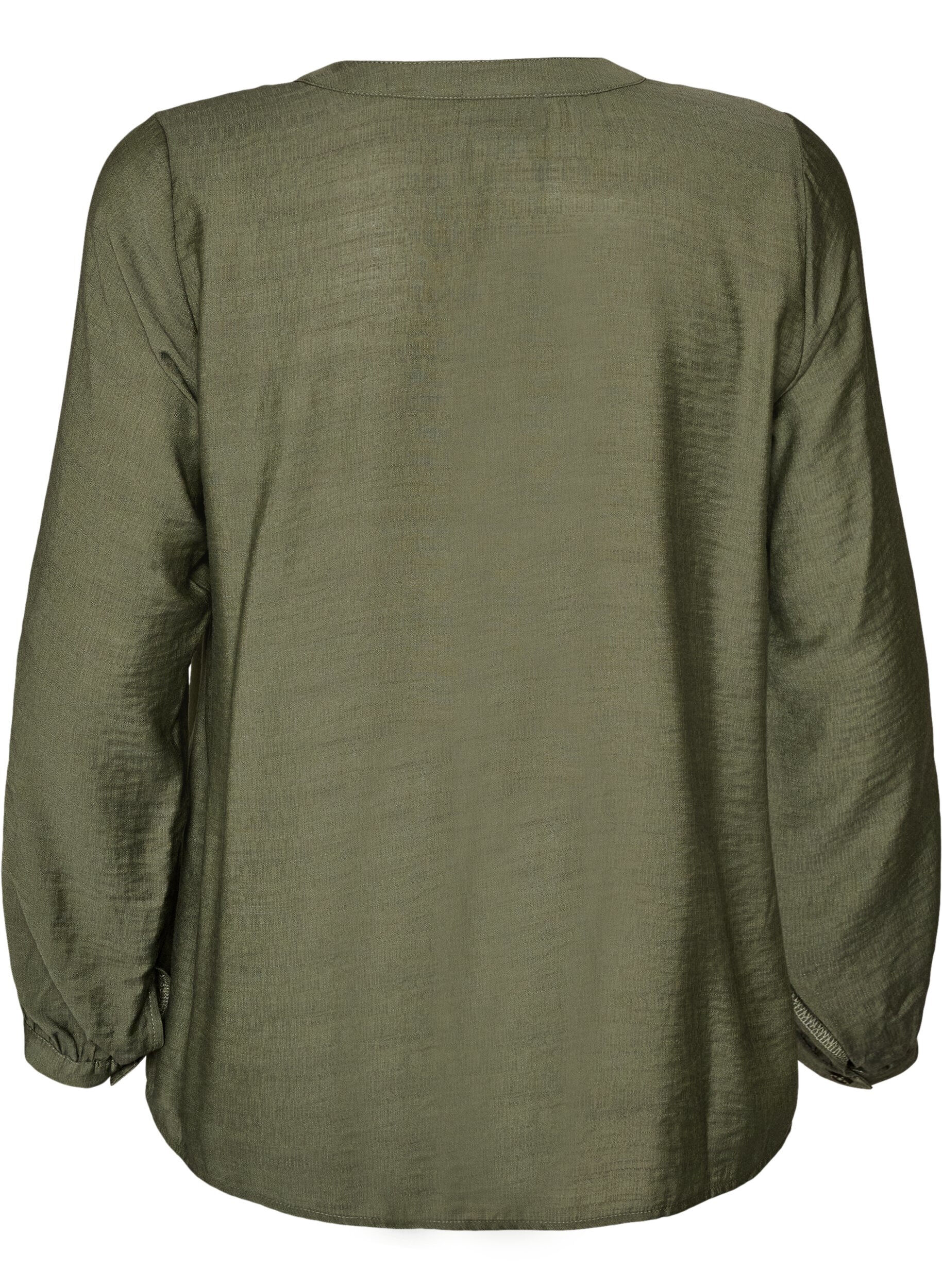 ZizziBluse aus Viskose mit bestickten &Auml;rmeln, Gr&uuml;n, Packshot image number 1