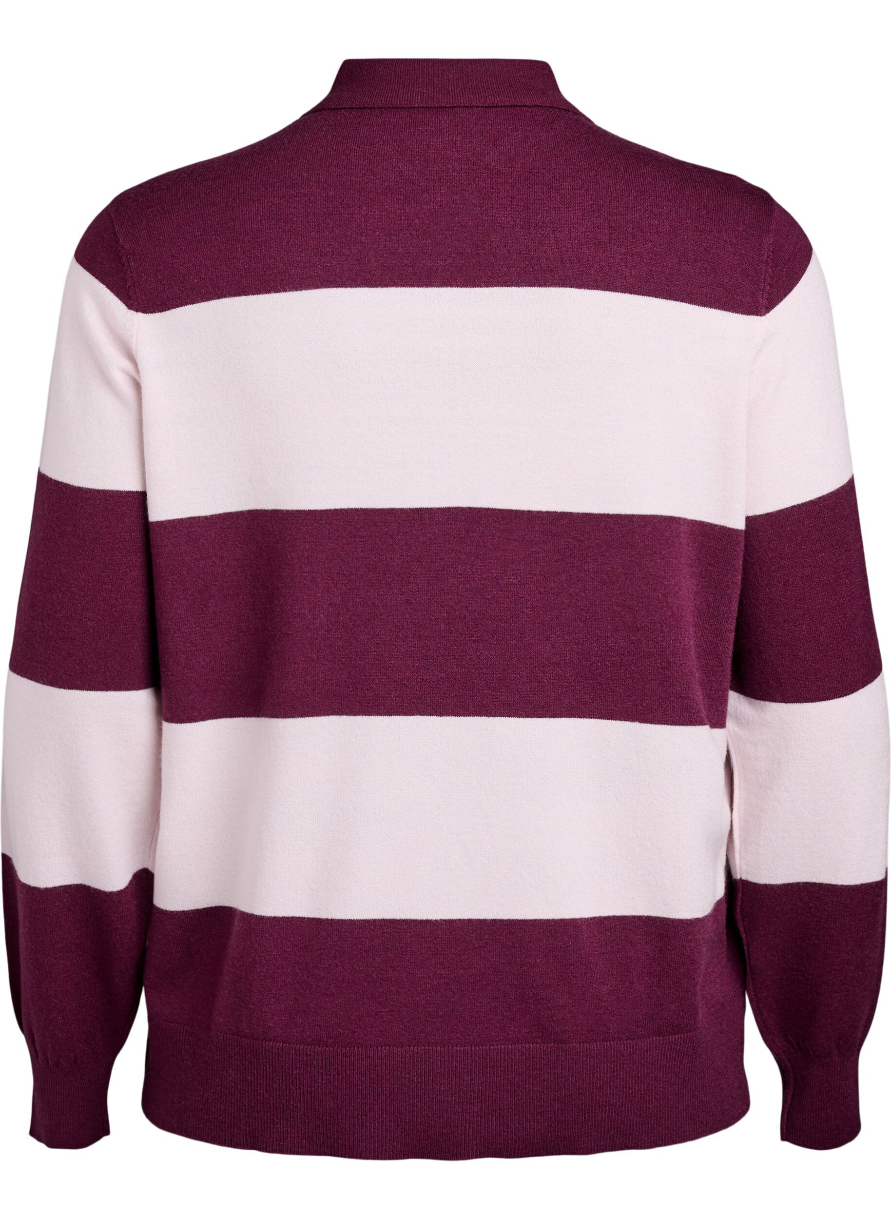 Zizzi Strickbluse mit Kragen, Rot, Packshot image number 1