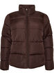 Kurze Pufferjacke mit hohem Kragen, Braun, Packshot image number 0