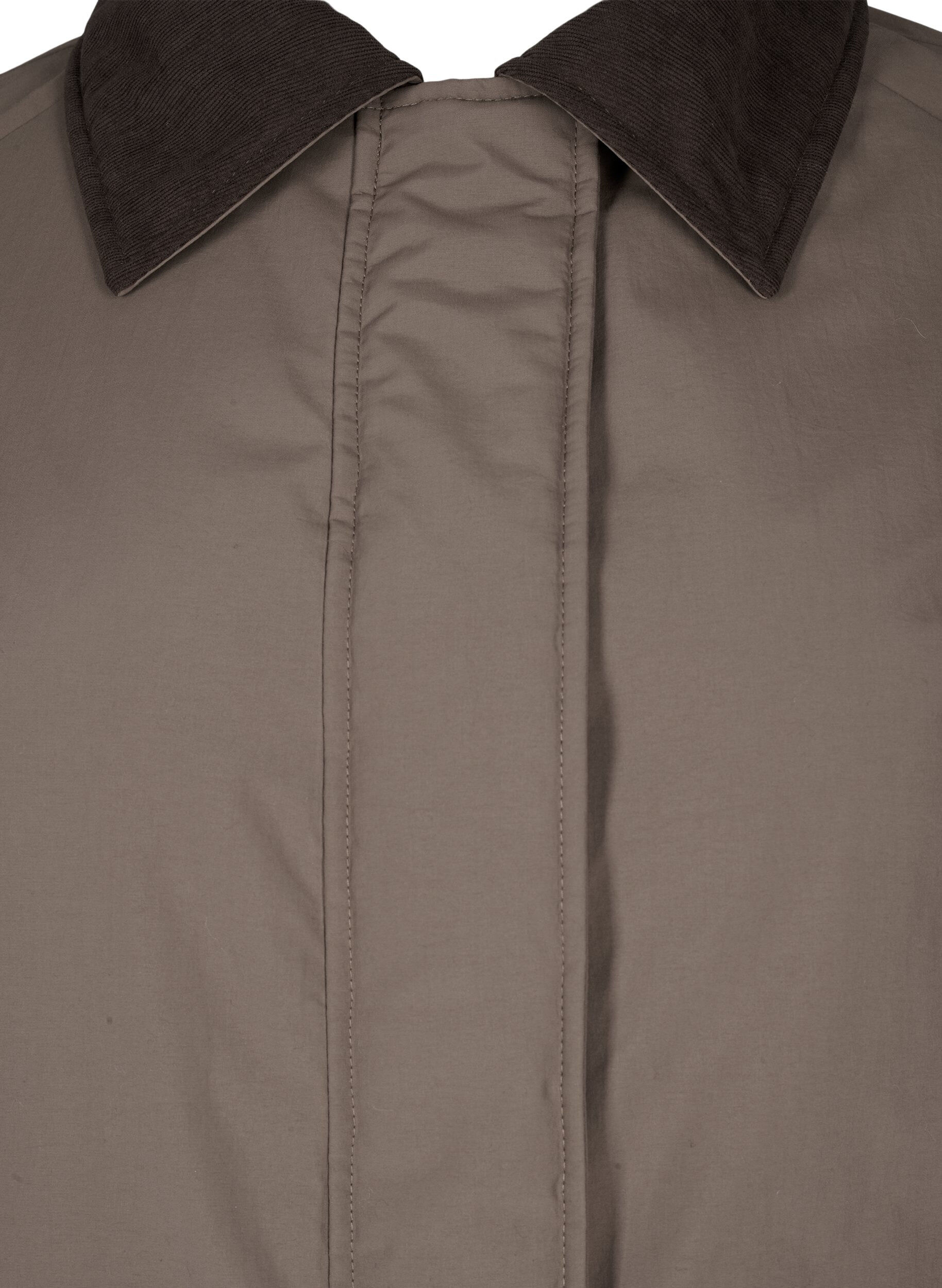 Zizzi &Uuml;bergangsmantel mit Samtkragen und Taschen, Chocolate Chip, Packshot image number 2