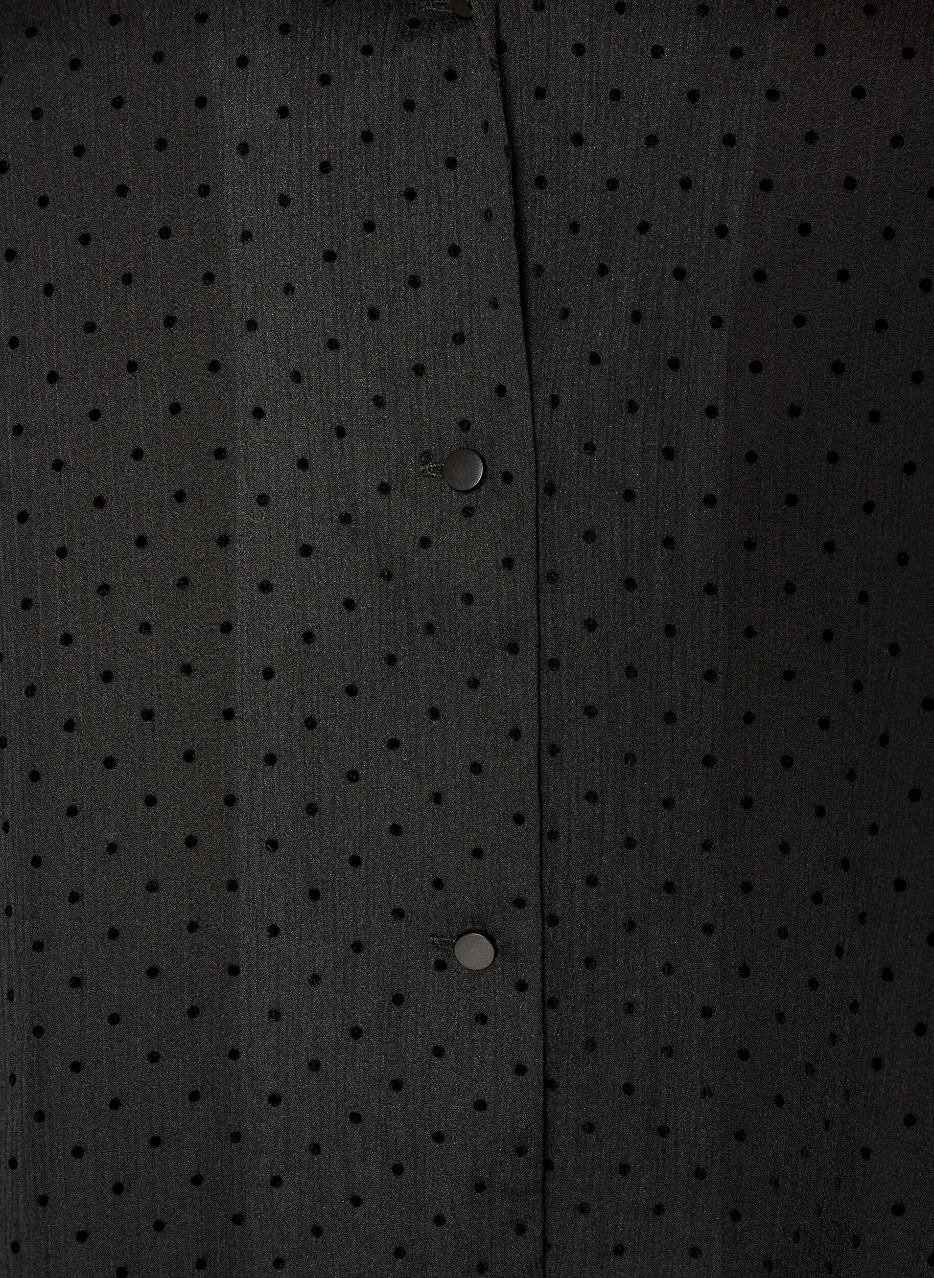 ZizziGepunktete Hemdbluse mit Revers, Schwarz, Packshot image number 2