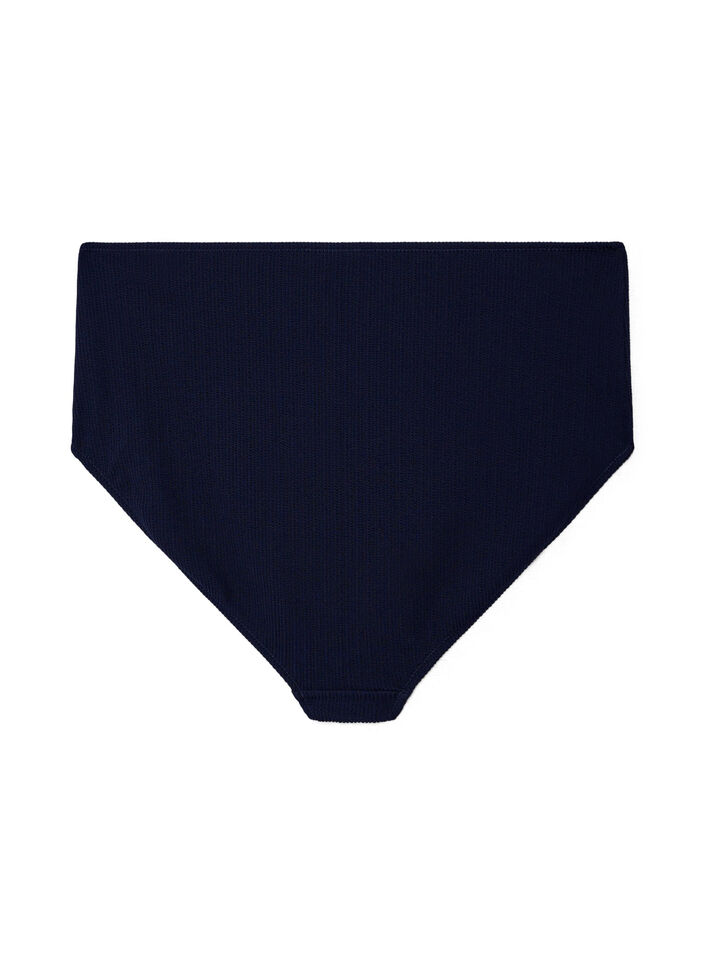 Hoch taillierte Bikinihose mit Struktur, Blau, Packshot image number 1