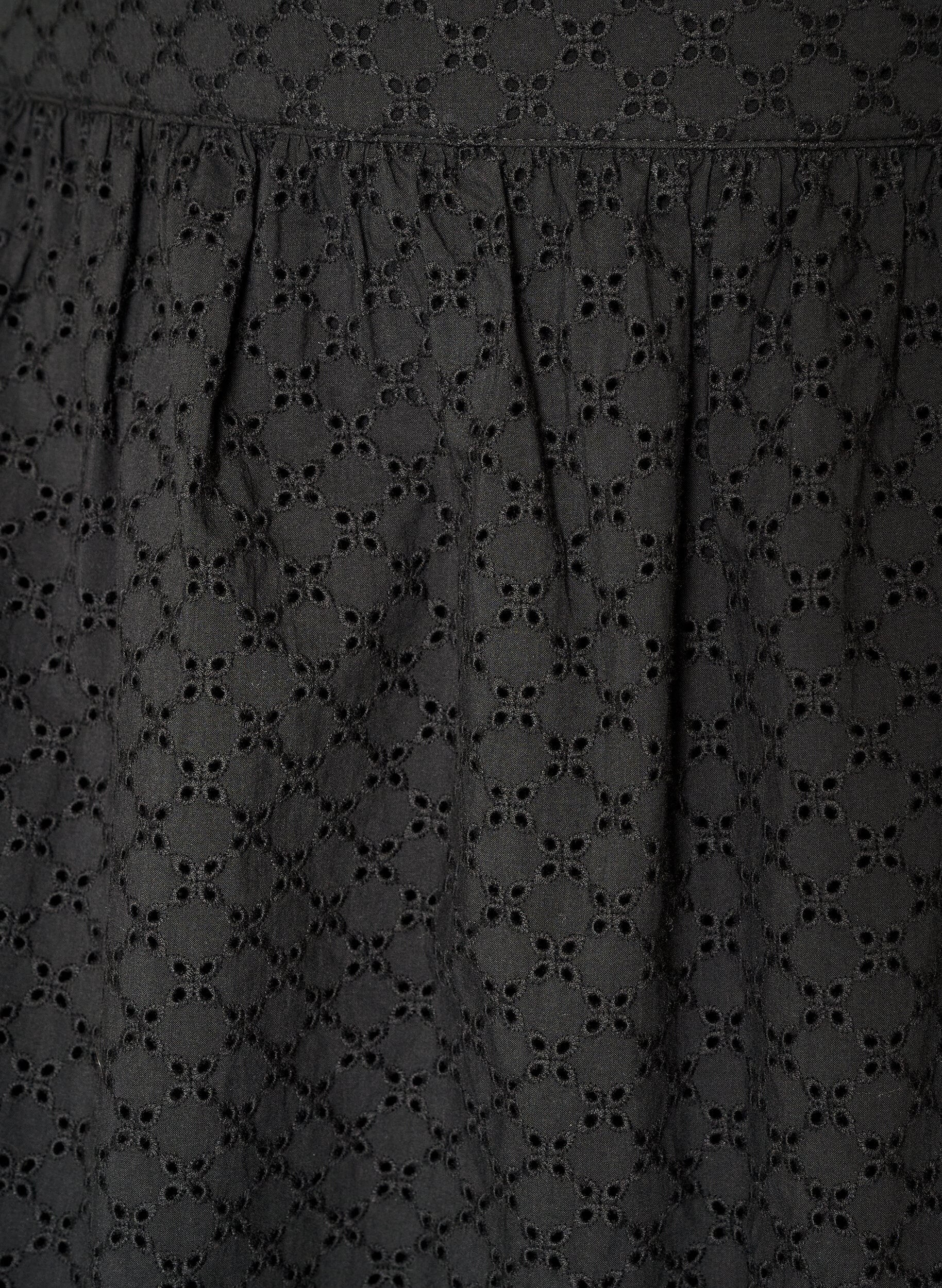 ZizziKurzer Rock mit Broderie Anglaise und Gummizugbund, Schwarz, Packshot image number 2