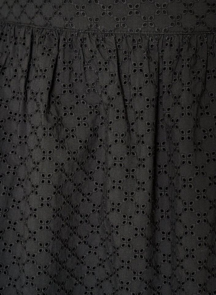 Kurzer Rock mit Broderie Anglaise und Gummizugbund, Schwarz, Packshot image number 2