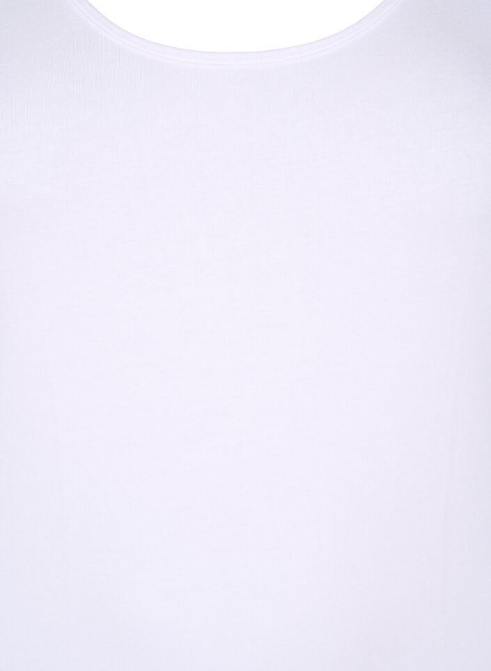 Einfarbiges basic Top aus Baumwolle, Wei&szlig;, Packshot image number 2