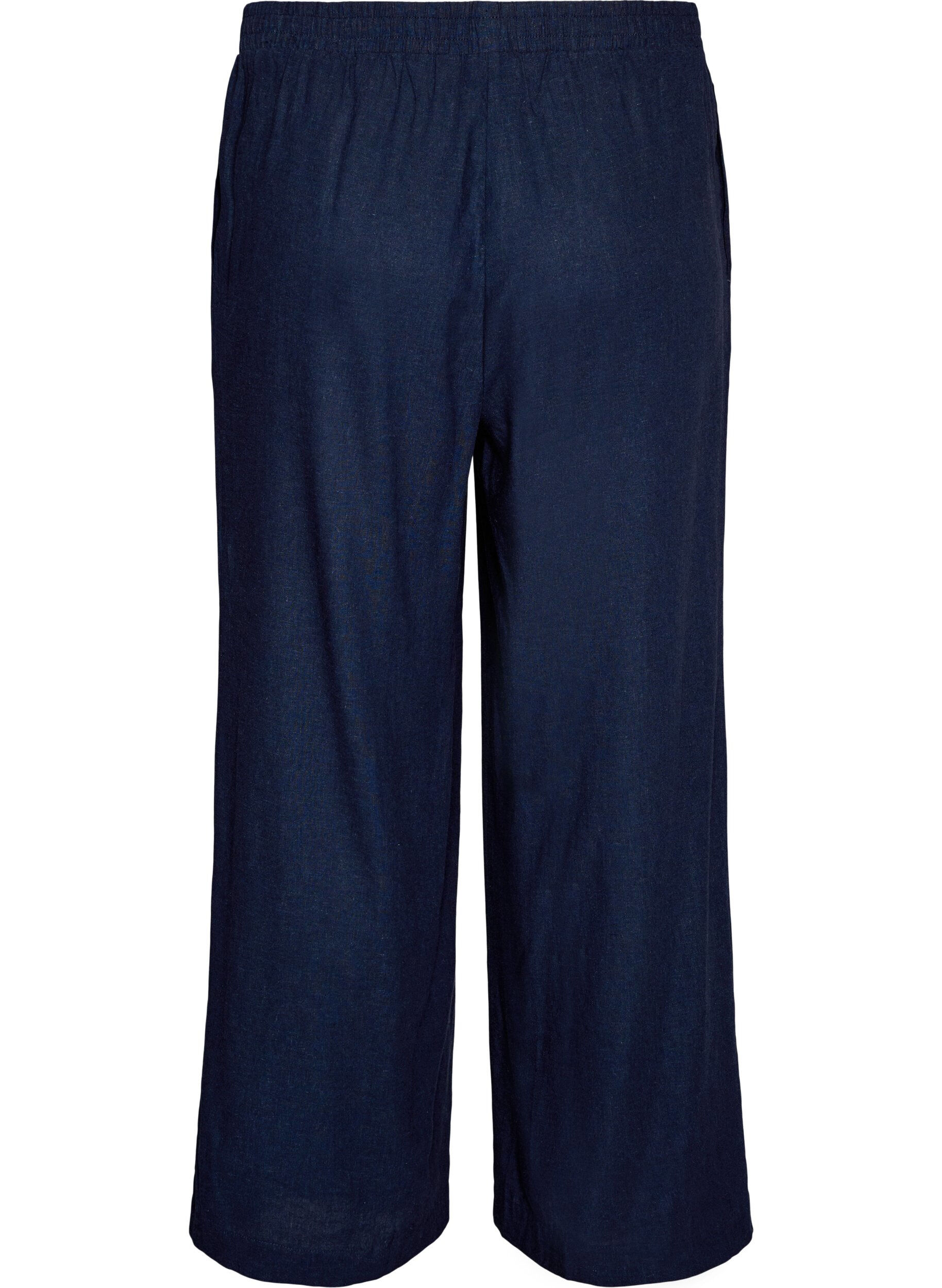 ZizziHose aus Leinen und Viskose mit weitem Bein, Blau, Packshot image number 1