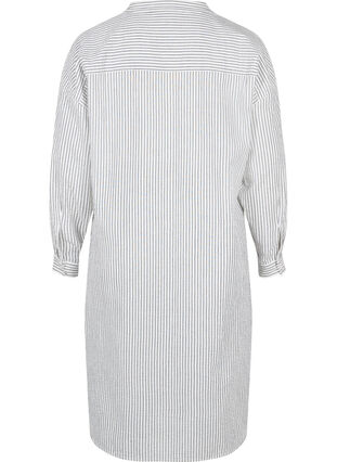 Gestreiftes Hemdkleid aus Baumwolle, White Stripe, Packshot image number 1