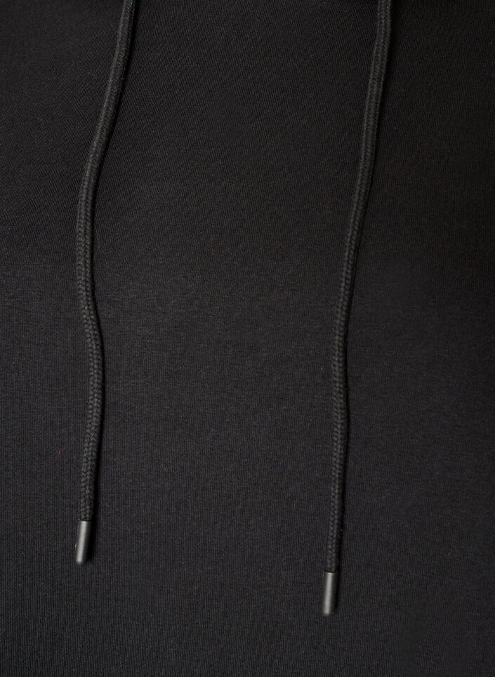 Kapuzen-Sweatkleid mit Taschen, Schwarz, Packshot image number 2
