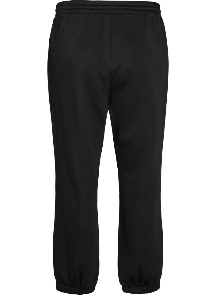 Hoch taillierte Sweatpants mit Kordelzug, Schwarz, Packshot image number 1