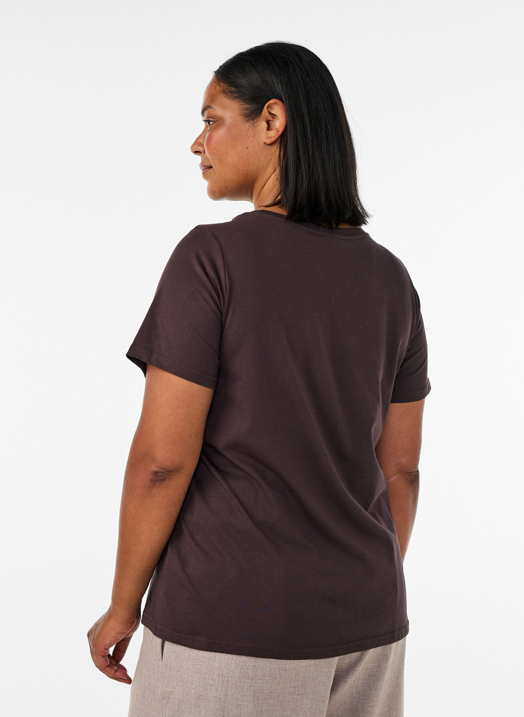 ZizziT-Shirt aus Baumwolle mit Frontprint, Braun, Model image number 2