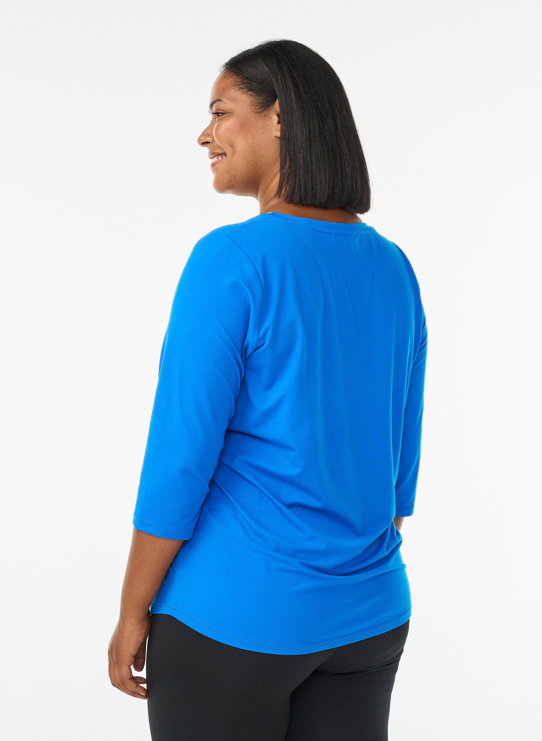 ZizziTrainingsshirt mit 3/4-&Auml;rmeln, Blau, Model image number 2