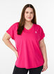 Kurzarm Trainingsshirt mit V-Ausschnitt, Pink, Model image number 0