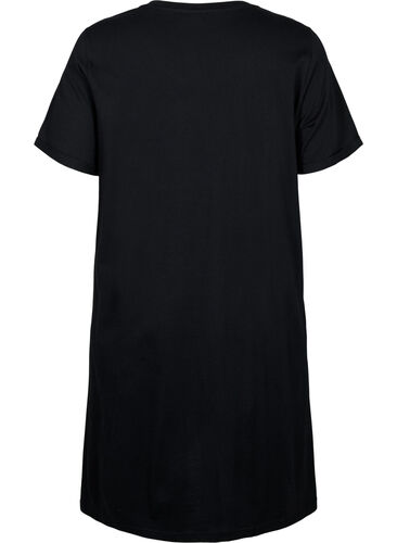 Kurzärmeliges Nachthemd aus Bio-Baumwolle, Black W. Life , Packshot image number 1