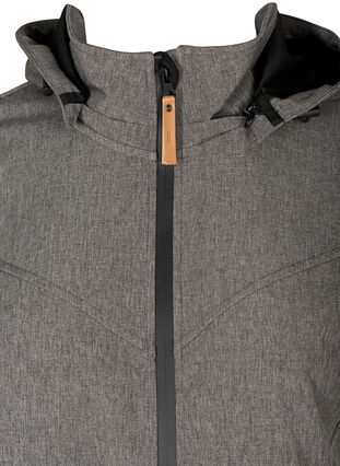 Softshell-Jacke mit Kapuze und Taschen, Medium Grey Melange, Packshot image number 2