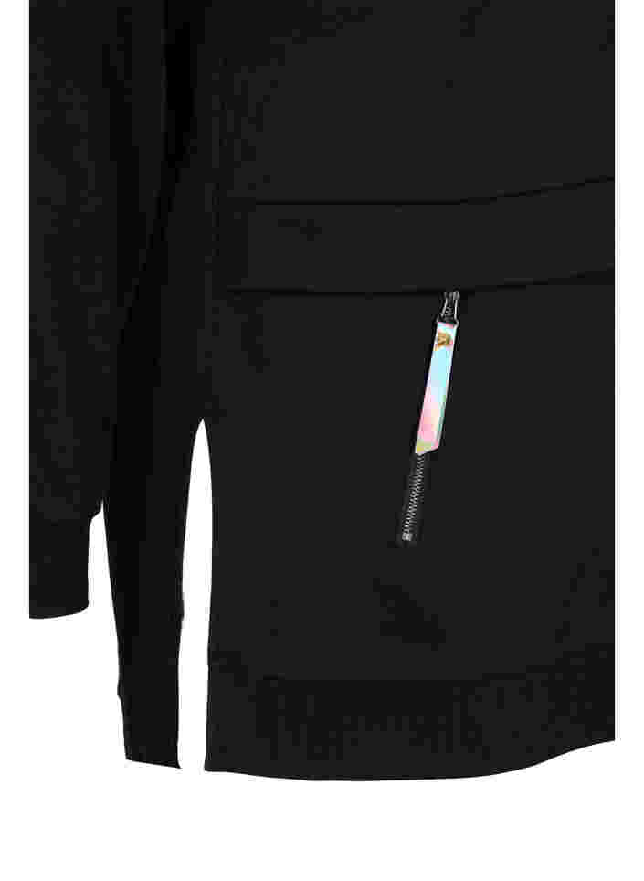 Sweatshirt mit Kapuze und Taschen, Black, Packshot image number 3