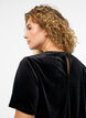Kurzärmeliges Top aus Velours, Schwarz, Model image number 3
