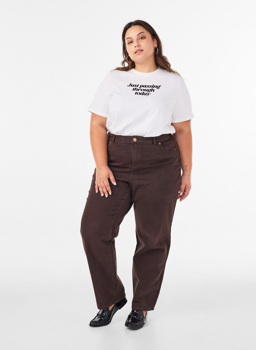 T-Shirt aus Baumwolle mit Textprint, Wei&szlig;, Model image number 1