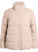 Kurze gepolsterte Pufferjacke mit hohem Kragen, Beige, Packshot image number 0