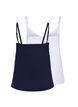 2er-Pack Basic-Top aus Baumwolle, Navy B/B White, Packshot image number 1