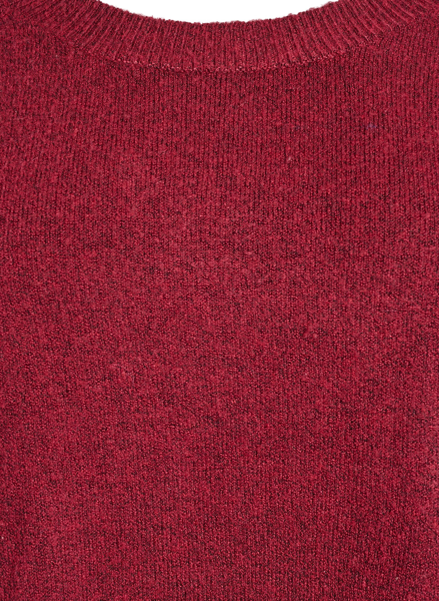 Zizzi Lange Strickbluse mit Kugelkn&ouml;pfen, Dunkles Bordeaux, Packshot image number 2