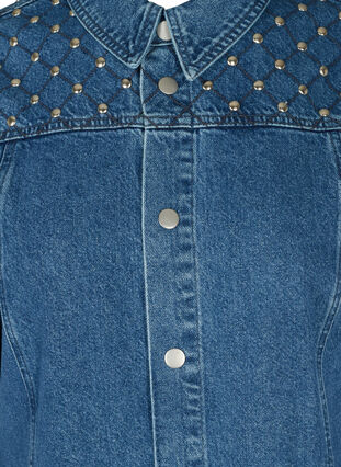 Denimjacke aus Baumwolle mit Nieten, Blue denim ASS, Packshot image number 2