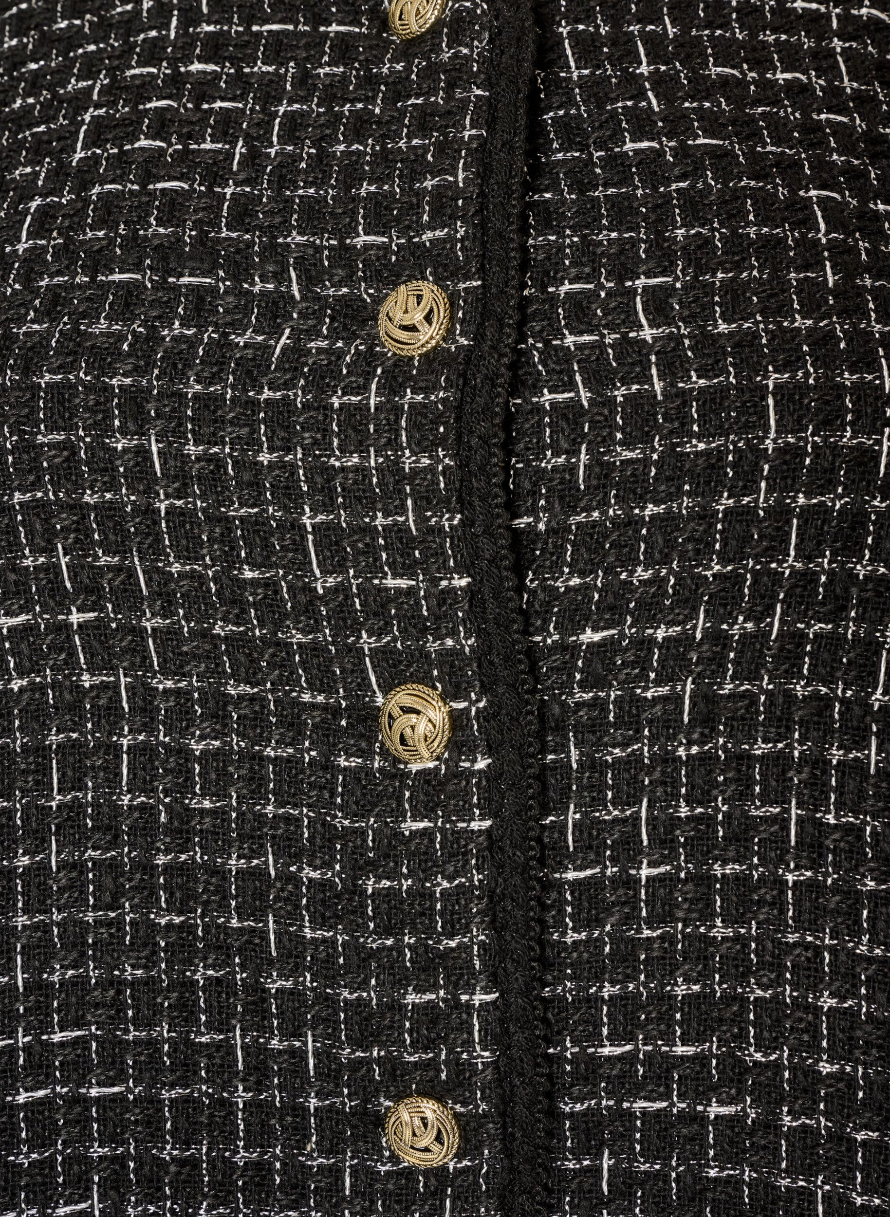 ZizziJacke aus Boucl&eacute; mit goldfarbenen Kn&ouml;pfen, Schwarz, Packshot image number 2