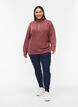 Strickpullover mit hohem Kragen und Rei&szlig;verschluss, Rot, Model image number 1