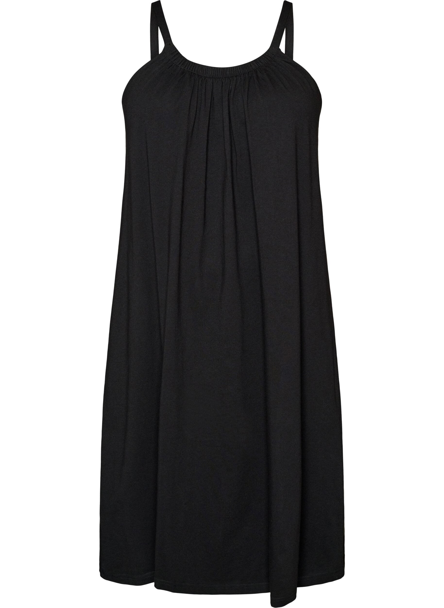 ZizziMidi-Tr&auml;gerkleid aus Bio-Baumwolle, Schwarz, Packshot image number 0