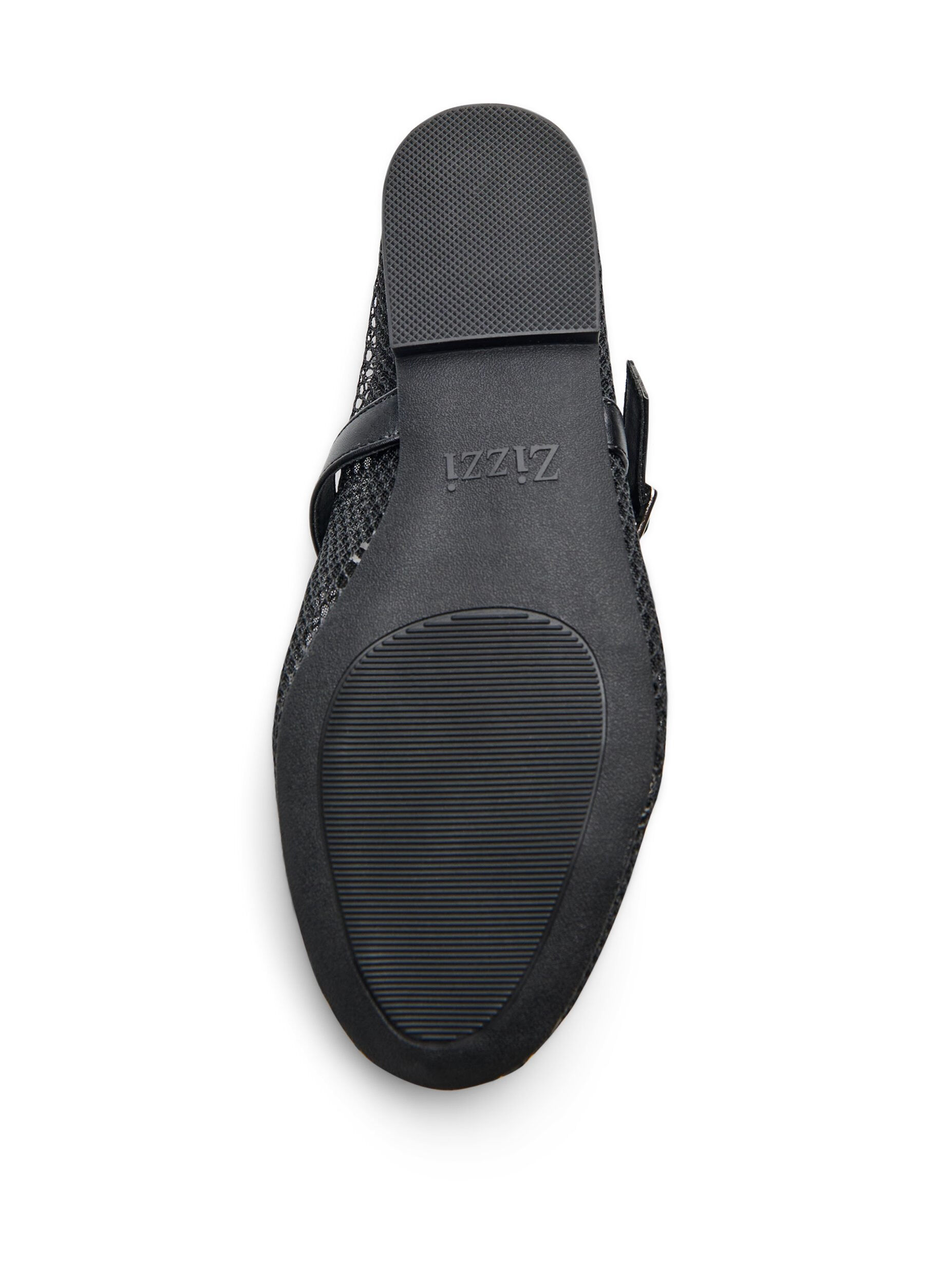 Zizzi Ballerina aus Mesh mit Riemen, Schwarz, Packshot image number 4