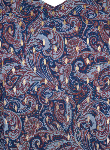 Paisley-Bluse mit langen Ärmeln und V-Ausschnitt, Blue Paisley AOP, Packshot image number 2
