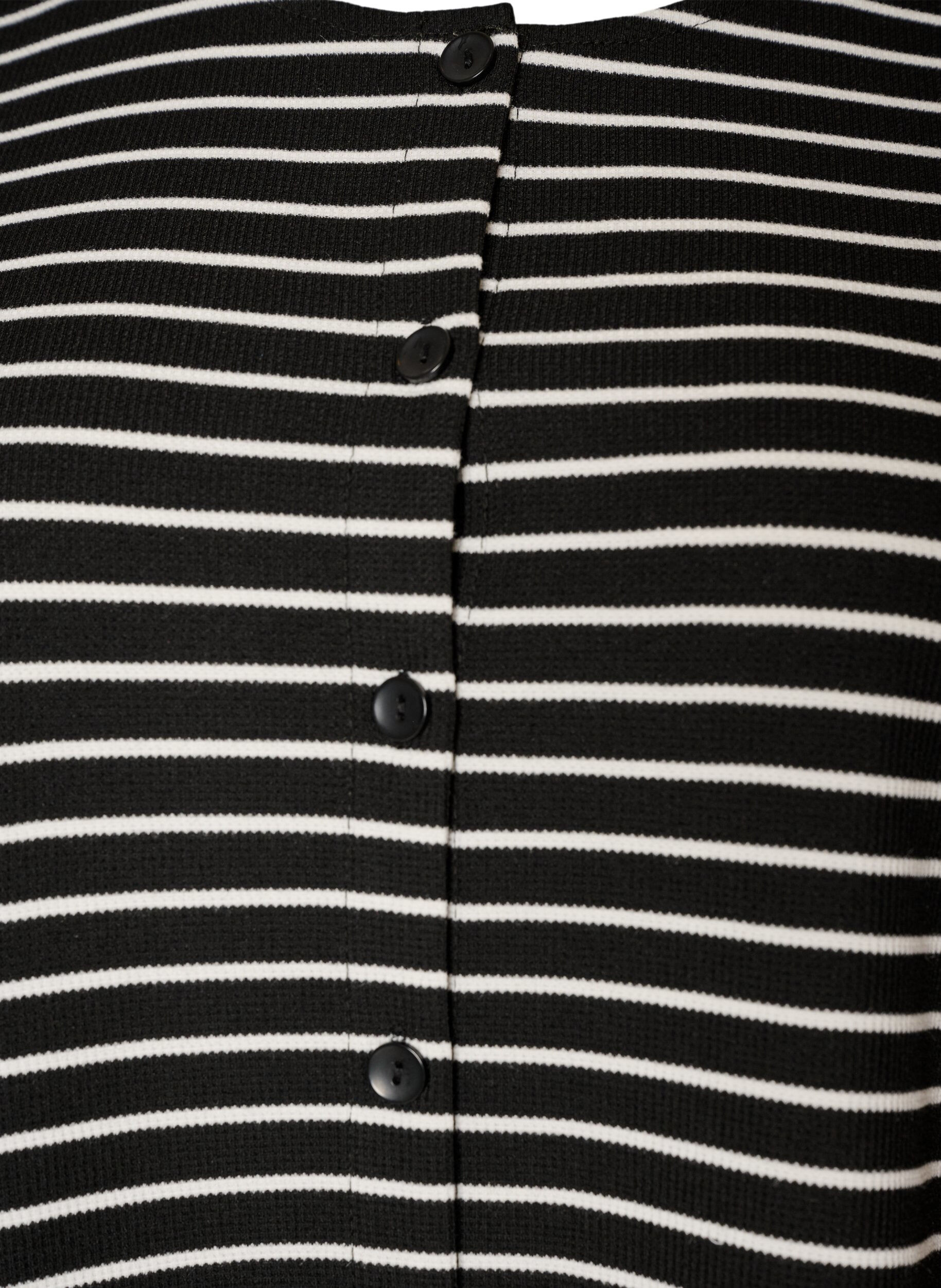 ZizziBluse mit Rippstruktur und Knopfleiste, Schwarz, Packshot image number 2