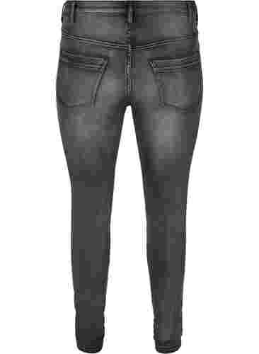 Super Slim Amy Jeans mit hoher Taille, Dark Grey Denim, Packshot image number 1