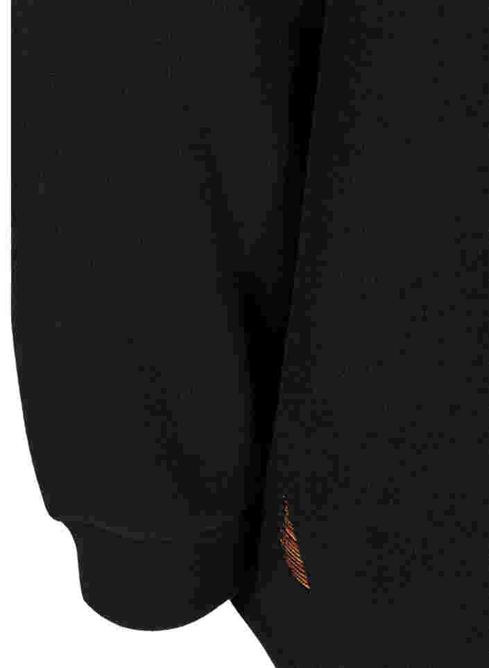 Hochgeschlossenes Fleece-Sweatshirt mit Reißverschluss, Black, Packshot image number 3
