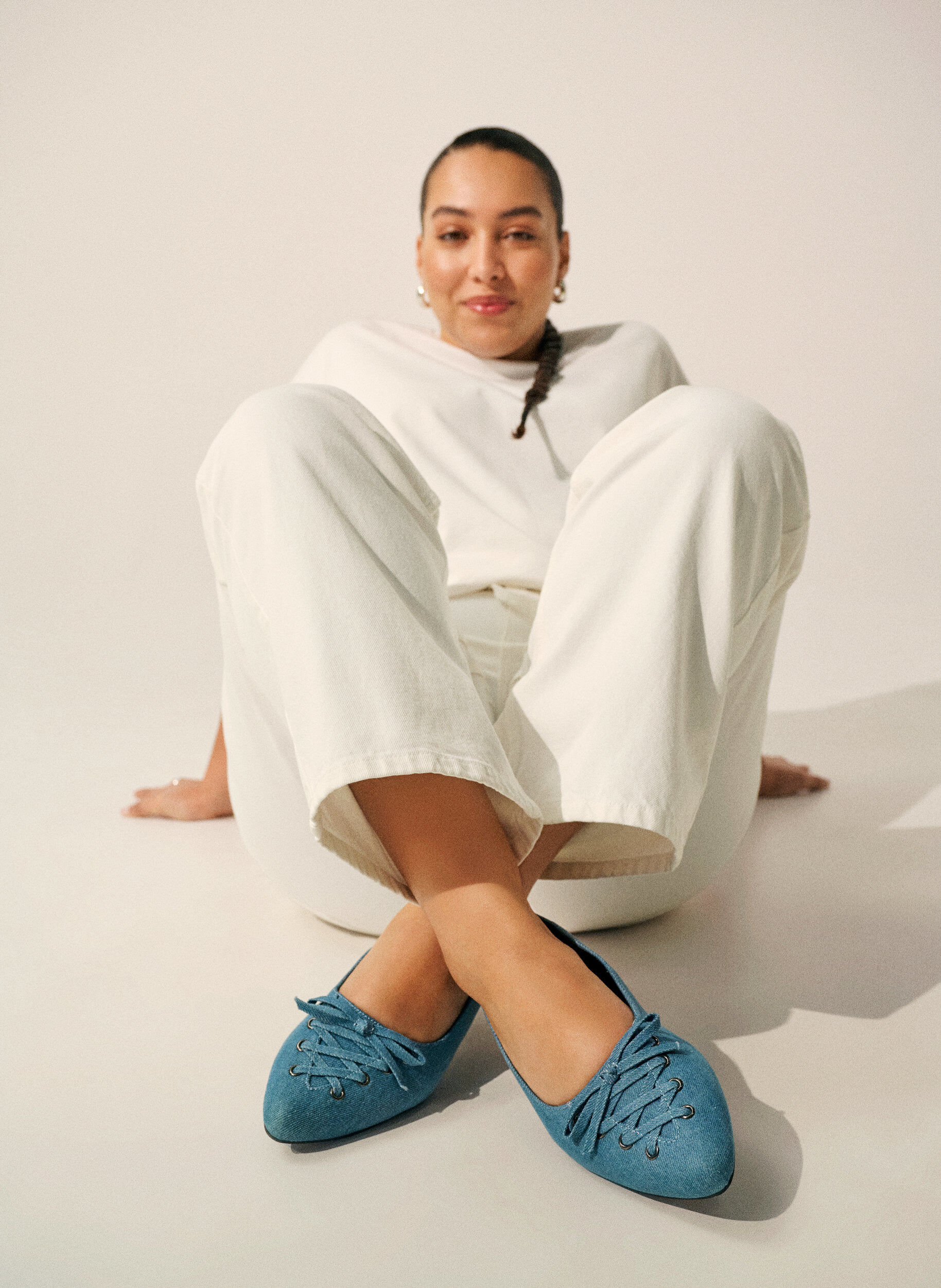 Zizzi Ballerina mit Schn&uuml;rdetail, Blau, Image image number 0