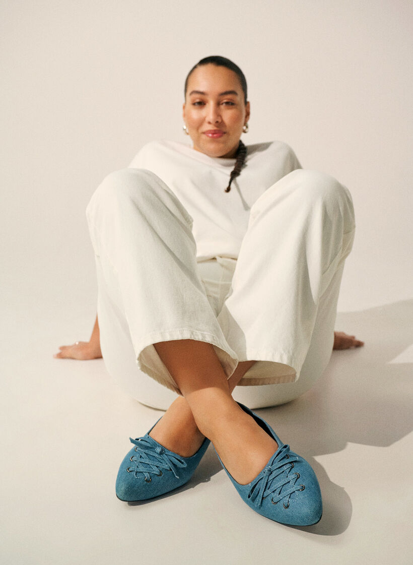 Ballerina mit Schn&uuml;rdetail, Blau, Image image number 0