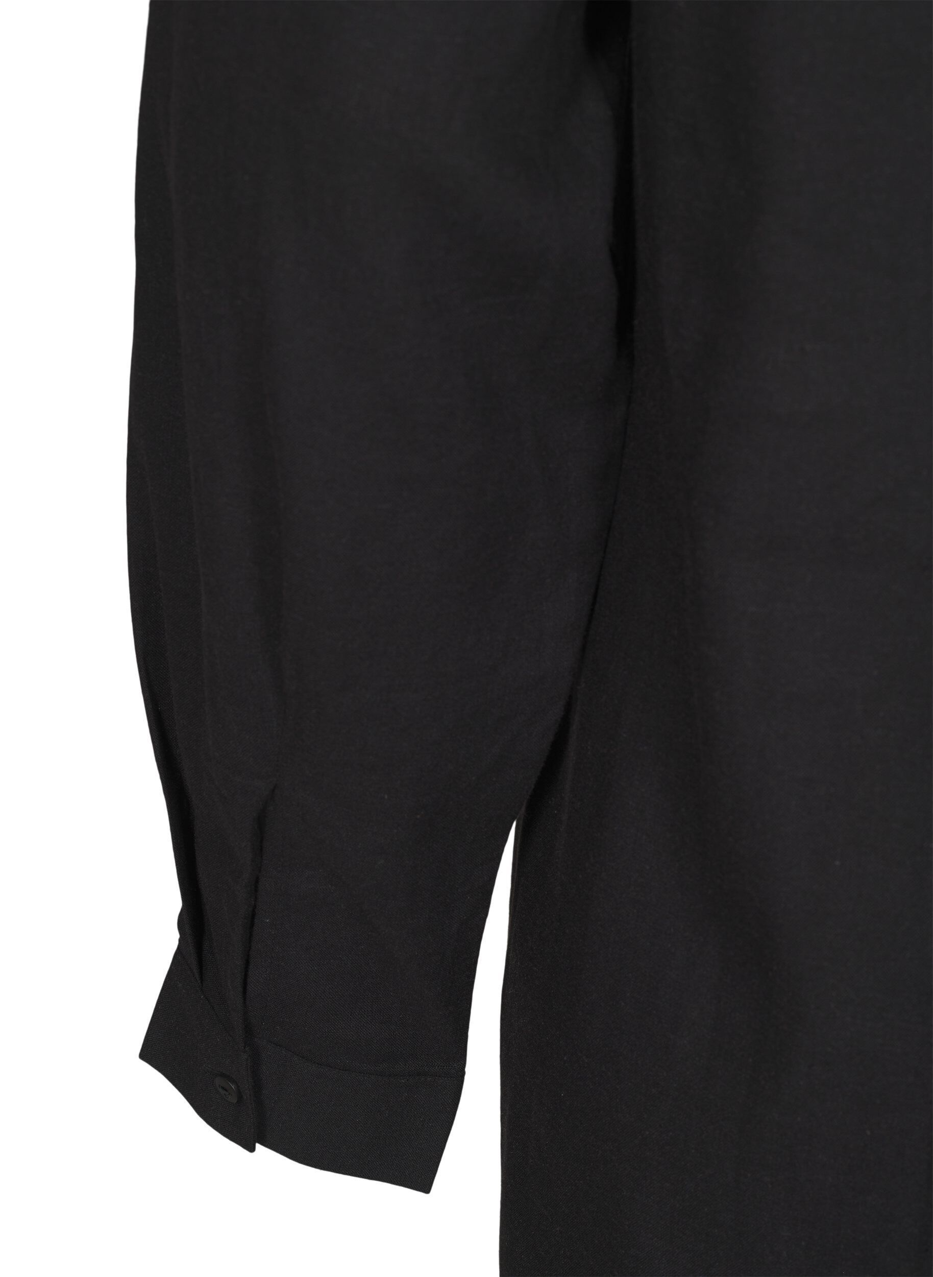 Zizzi Lange Bluse aus Leinen und Viskose, Schwarz, Packshot image number 3