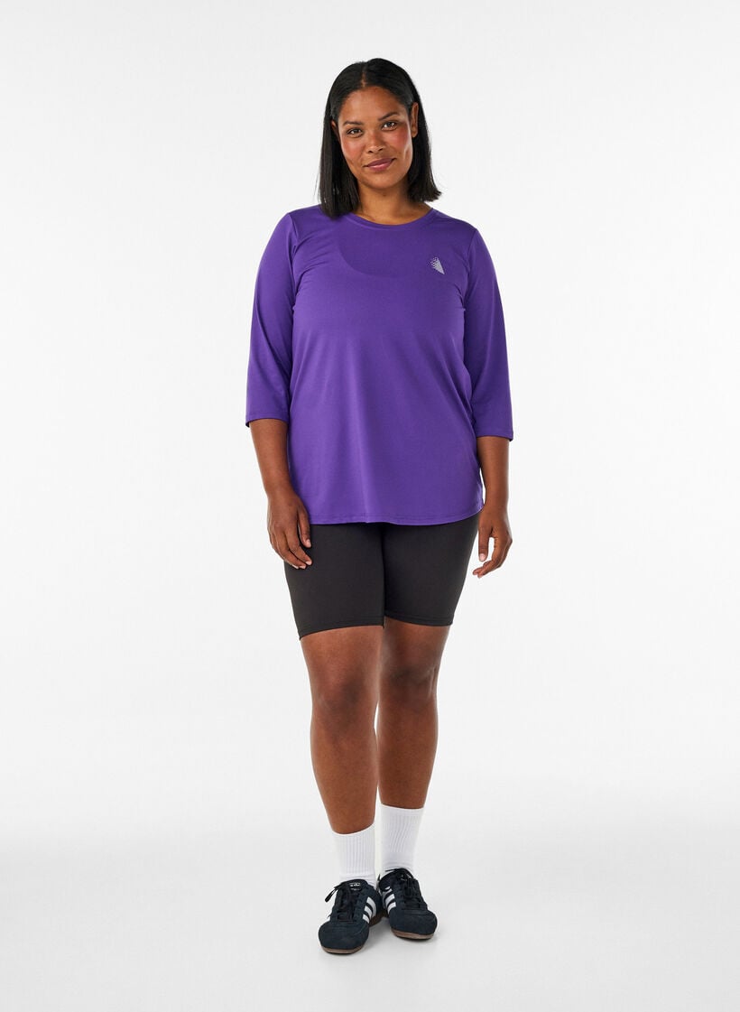 Trainingsshirt mit 3/4-&Auml;rmeln, Lila, Model image number 1