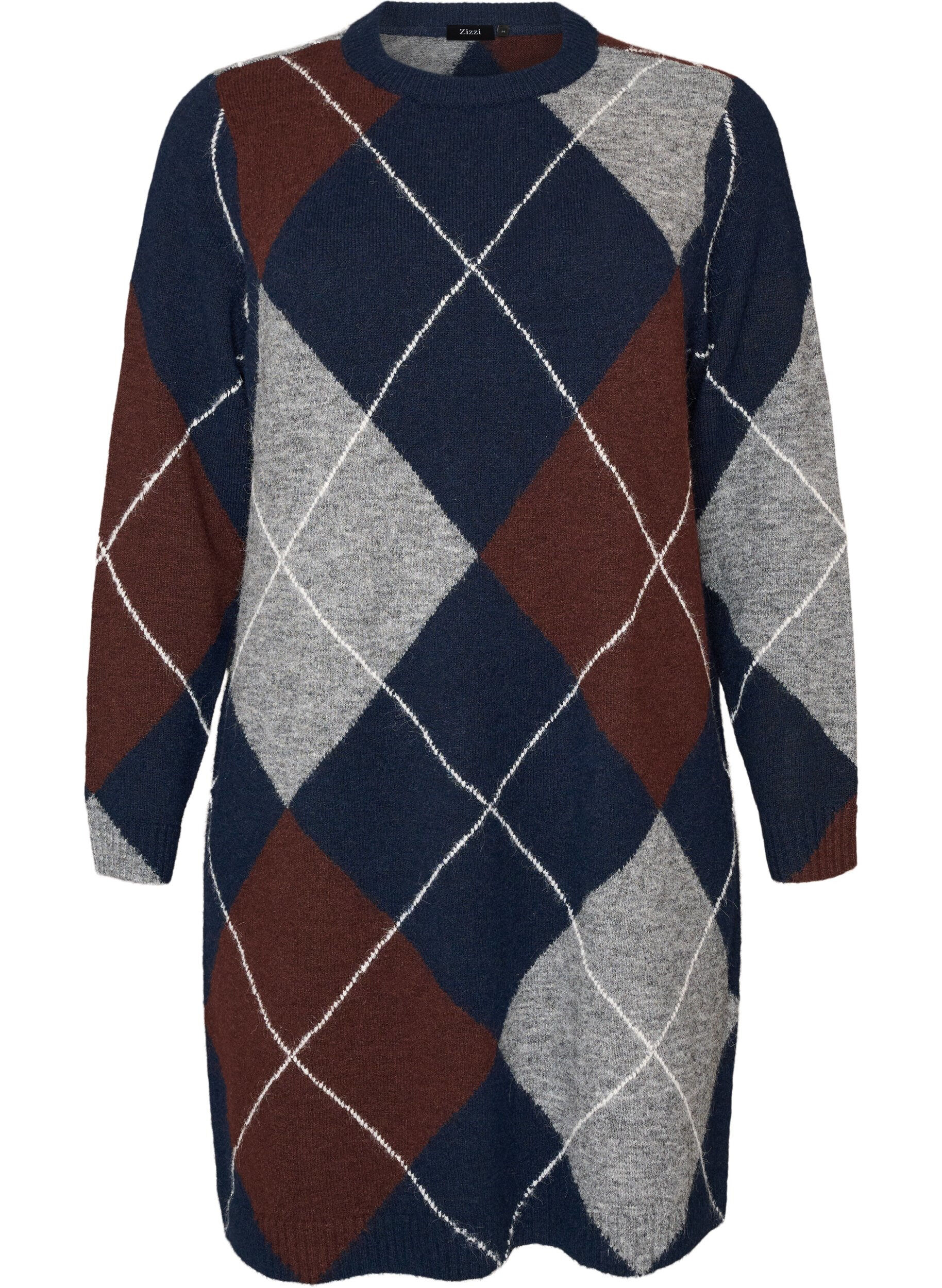 Strickkleid mit gro&szlig;em Karomuster