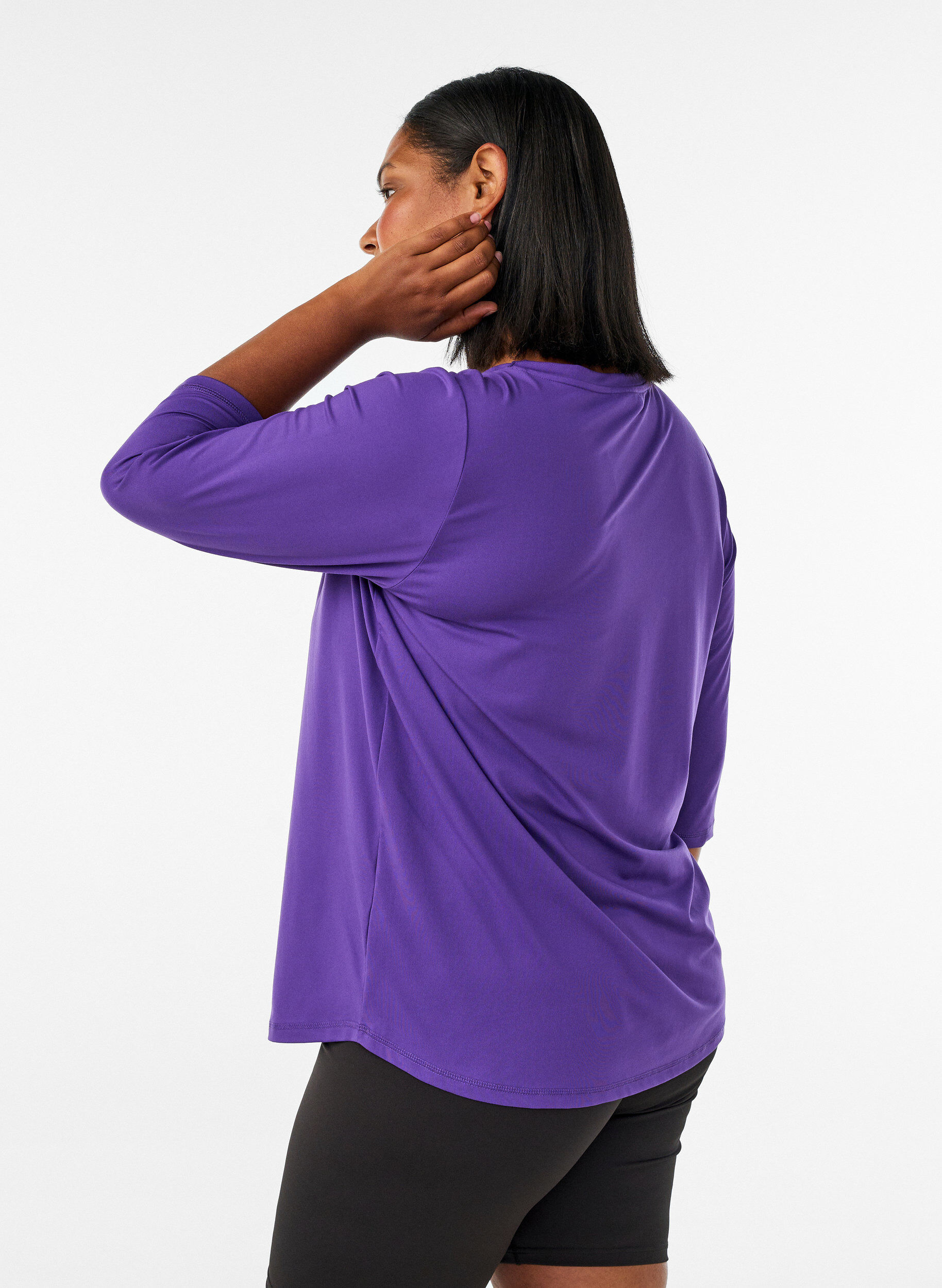 ZizziTrainingsshirt mit 3/4-&Auml;rmeln, Lila, Model image number 2