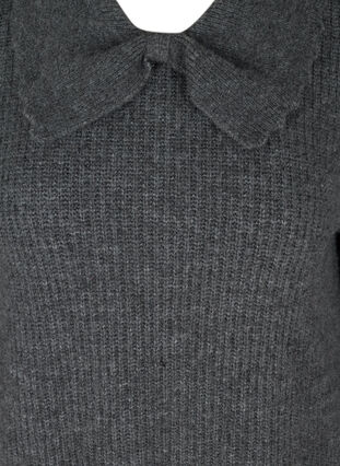 Melierter Strickpullover mit Kragen, Dark Grey Melange, Packshot image number 2