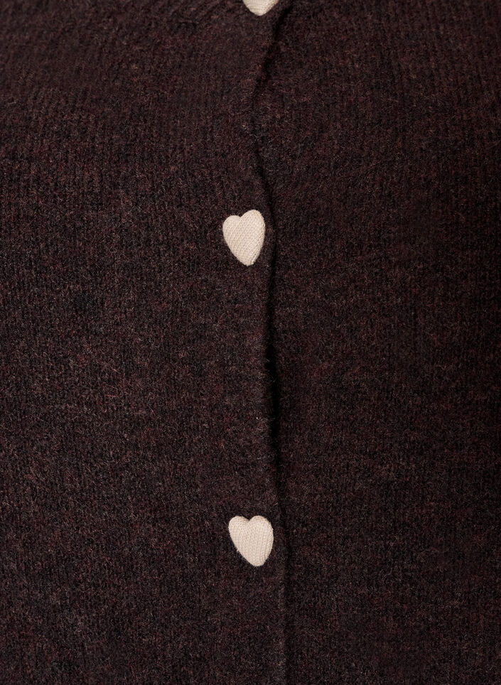 Cardigan mit Kn&ouml;pfen in Herzform, Braun, Packshot image number 2