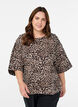 Bluse mit Ziernähten und 3/4-Ärmeln, Braun, Model image number 0