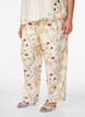 Hoch taillierte Hose aus Viskose mit Blumenmuster, Beige, Model image number 2