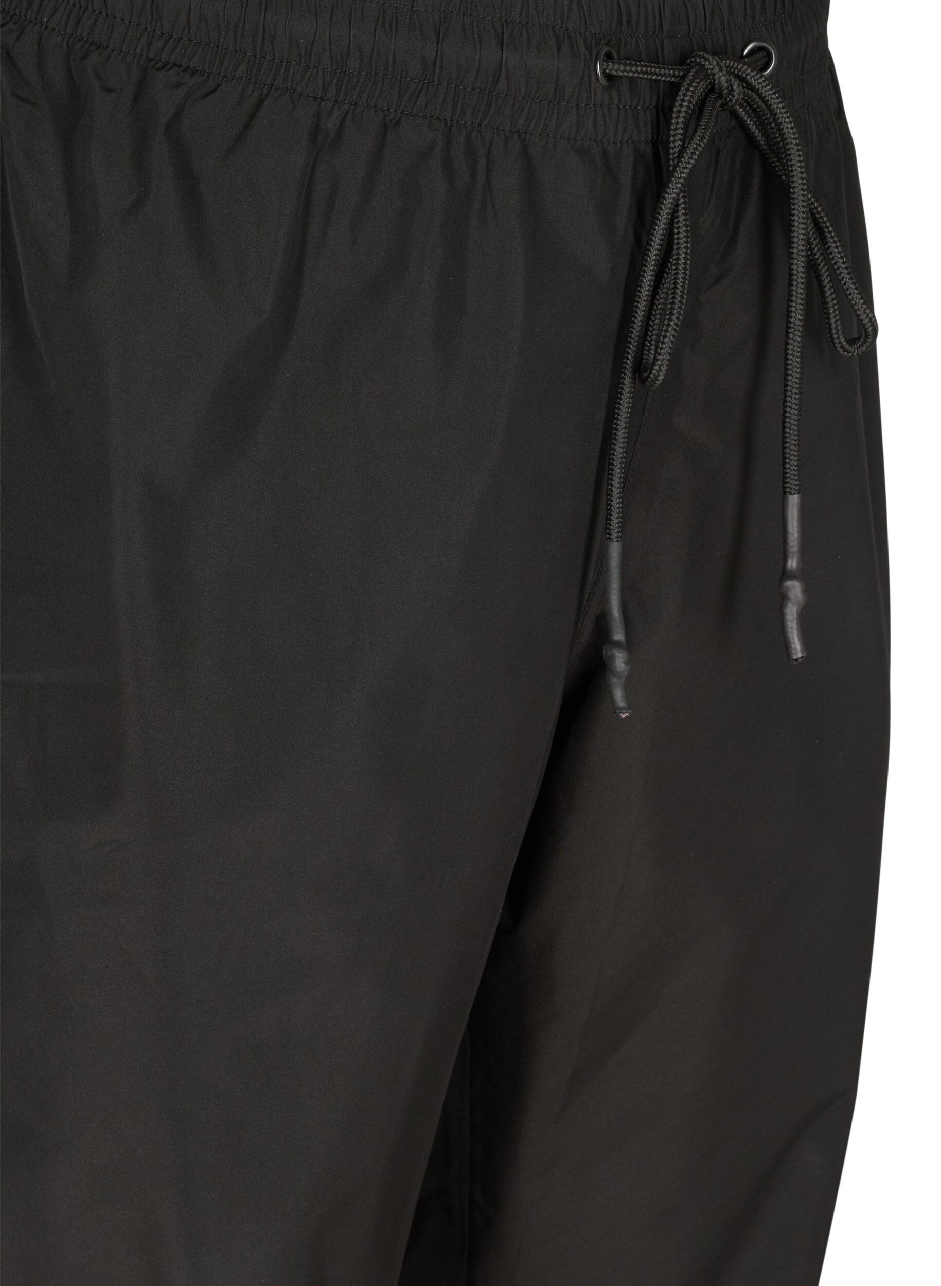 Zizzi Regenhose mit Gummibund und Schn&uuml;ren, Black, Packshot image number 2