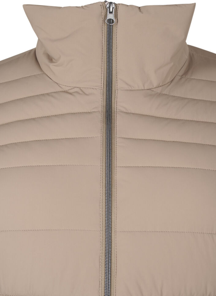 Kurze Steppjacke mit Taschen, Beige, Packshot image number 2
